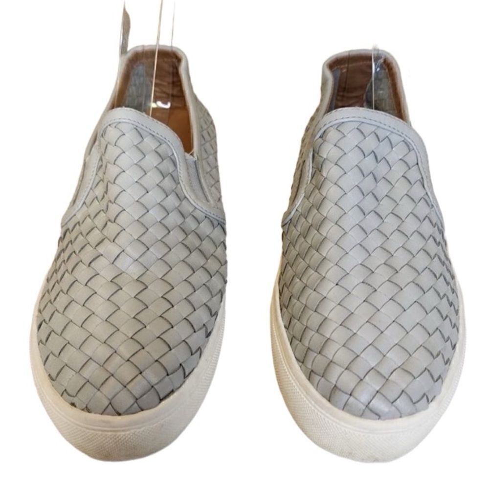 Steve Madden- Willow Silver Woven Braided Slip On Sneakers, Women’s Size 11.5